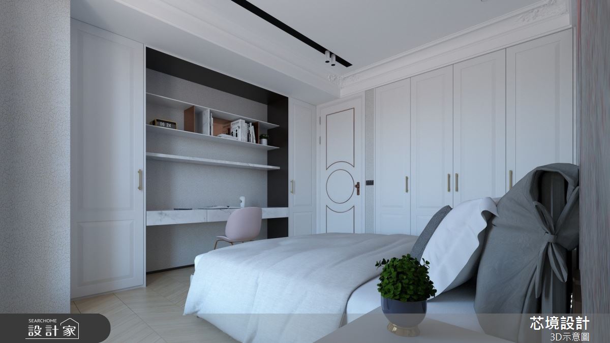 60坪新古屋(10年以下)＿新古典臥室案例圖片＿芯境設計有限公司＿芯境_聯聚雍和之29