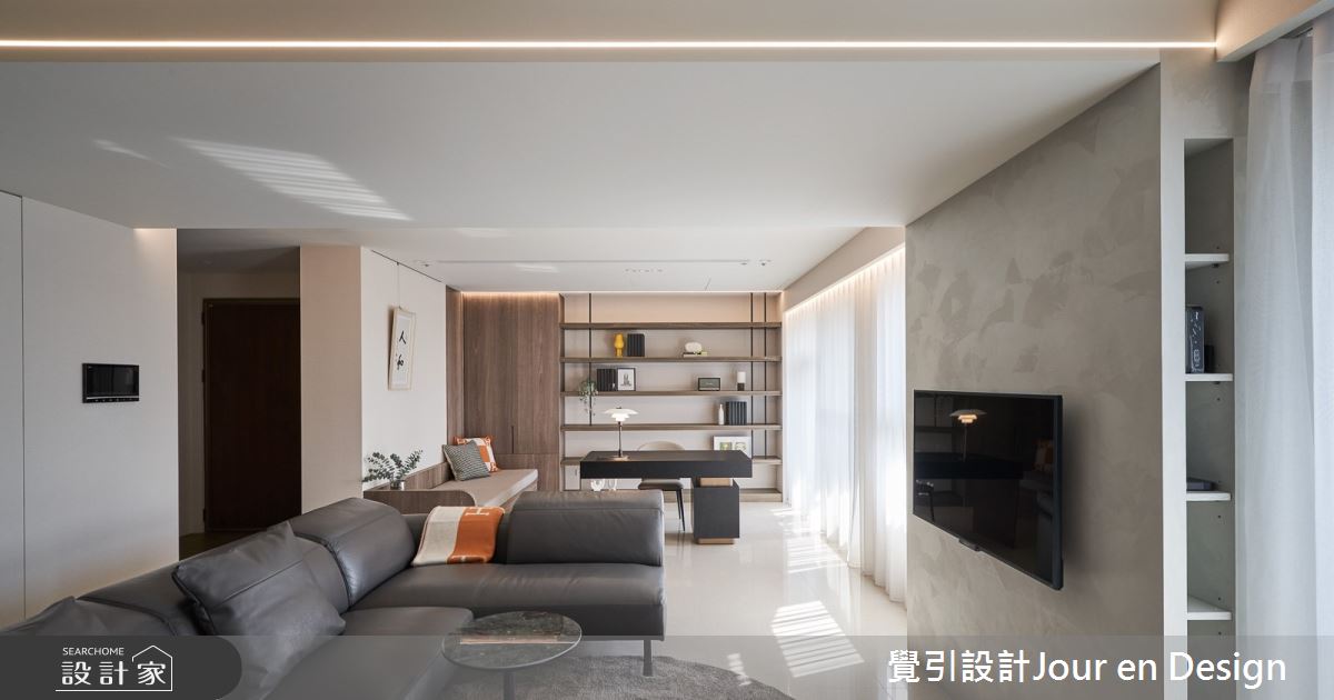 55坪新成屋(5年以下)＿現代風客廳書房臥榻案例圖片＿覺引設計Jour en Design＿覺引_高雄_民生高峰會之11