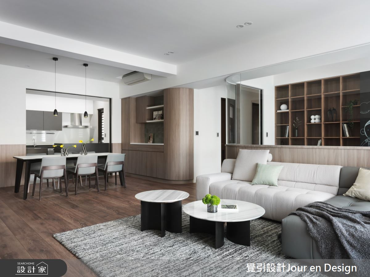 45坪中古屋(5~15年)＿現代風客廳餐廳廚房案例圖片＿覺引設計Jour en Design＿覺引_高雄_仰森 五口之家之19