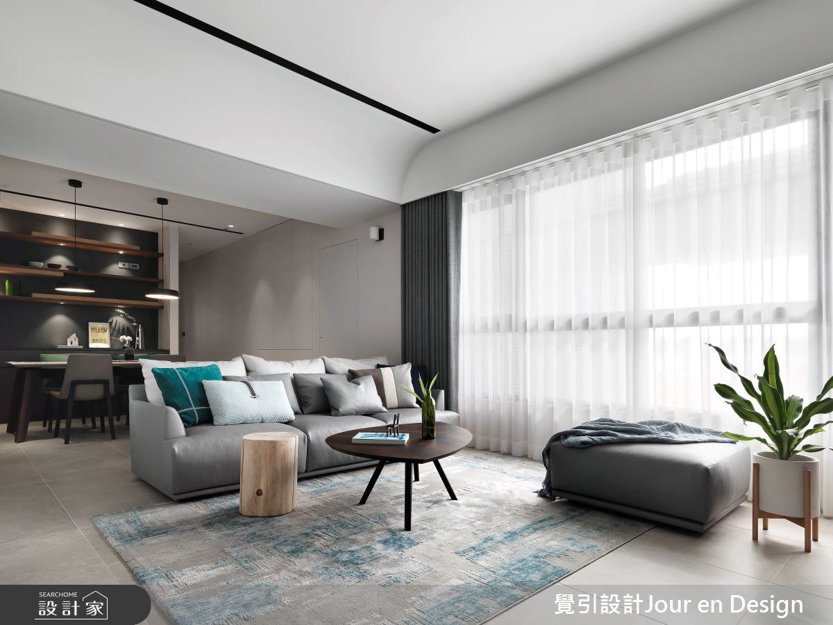 35坪新成屋(5年以下)＿現代風客廳案例圖片＿覺引設計Jour en Design＿覺引_台北_流動黑白之3