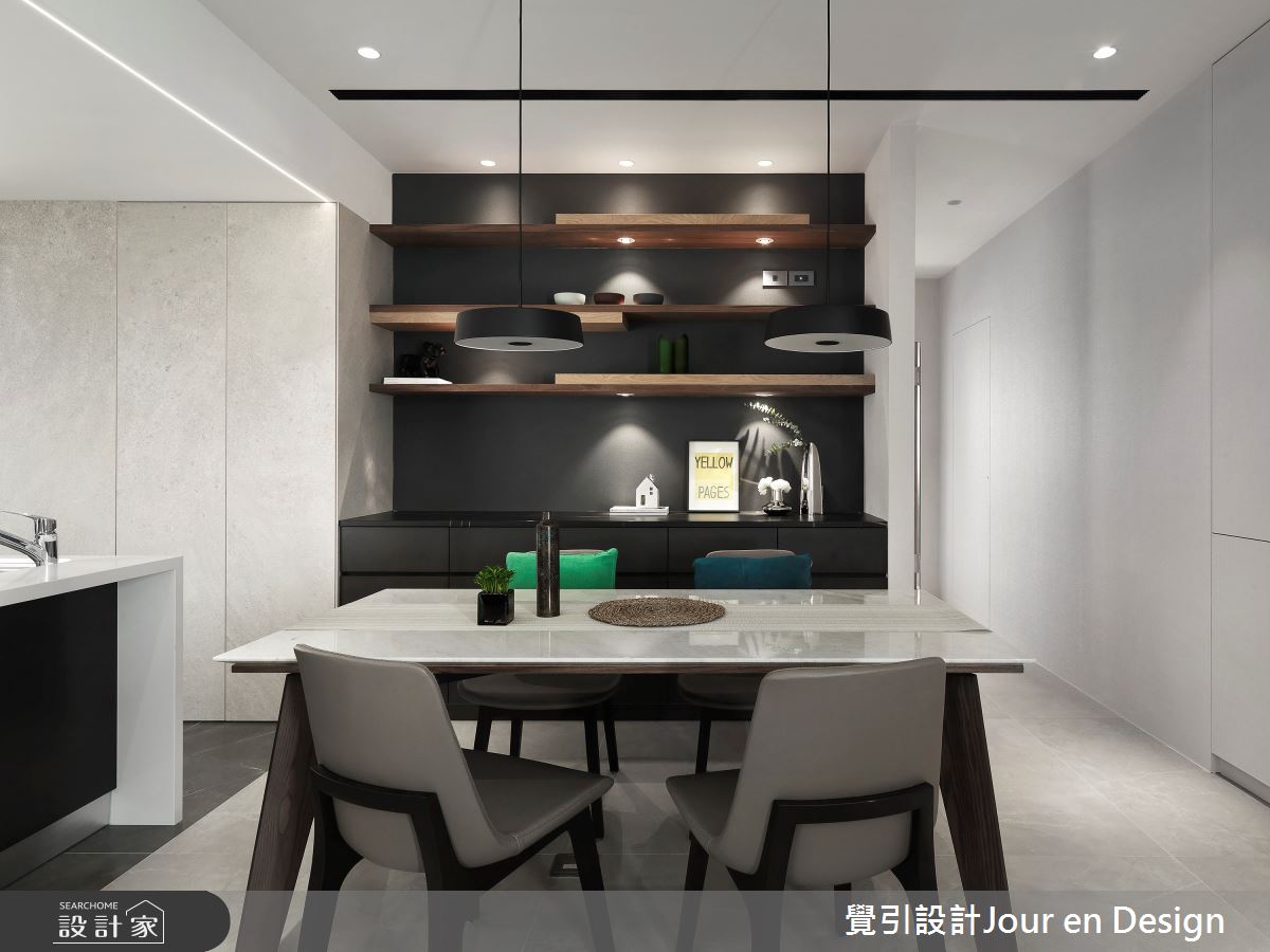 35坪新成屋(5年以下)＿現代風餐廳案例圖片＿覺引設計Jour en Design＿覺引_台北_流動黑白之11
