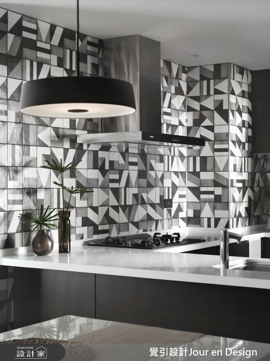 35坪新成屋(5年以下)＿現代風餐廳廚房中島案例圖片＿覺引設計Jour en Design＿覺引_台北_流動黑白之18