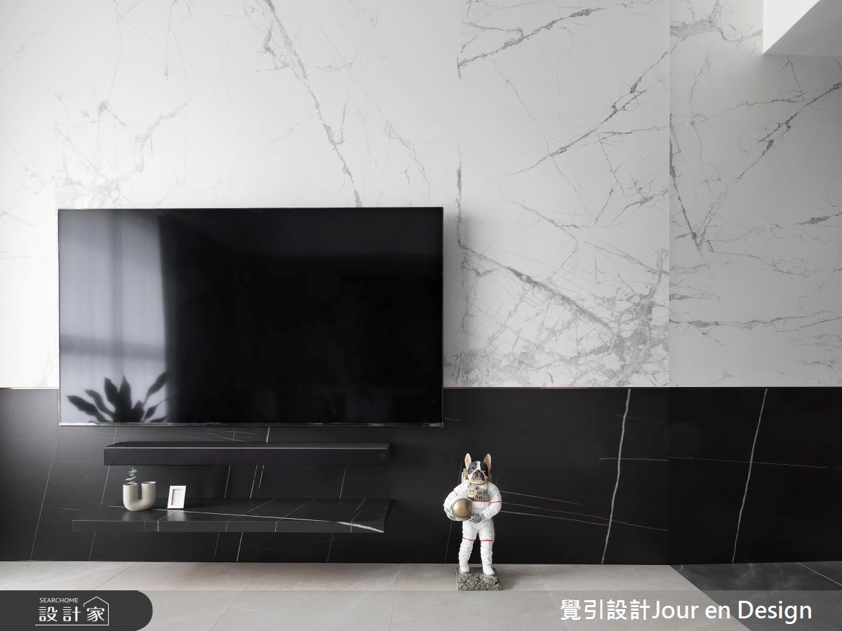 35坪新成屋(5年以下)＿現代風客廳案例圖片＿覺引設計Jour en Design＿覺引_台北_流動黑白之8