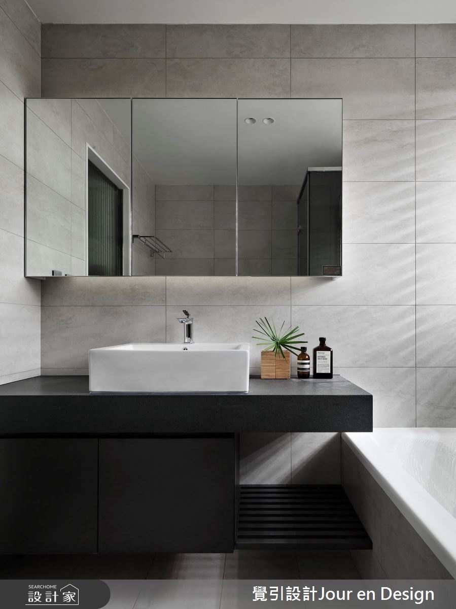 35坪新成屋(5年以下)＿現代風浴室案例圖片＿覺引設計Jour en Design＿覺引_台北_流動黑白之22