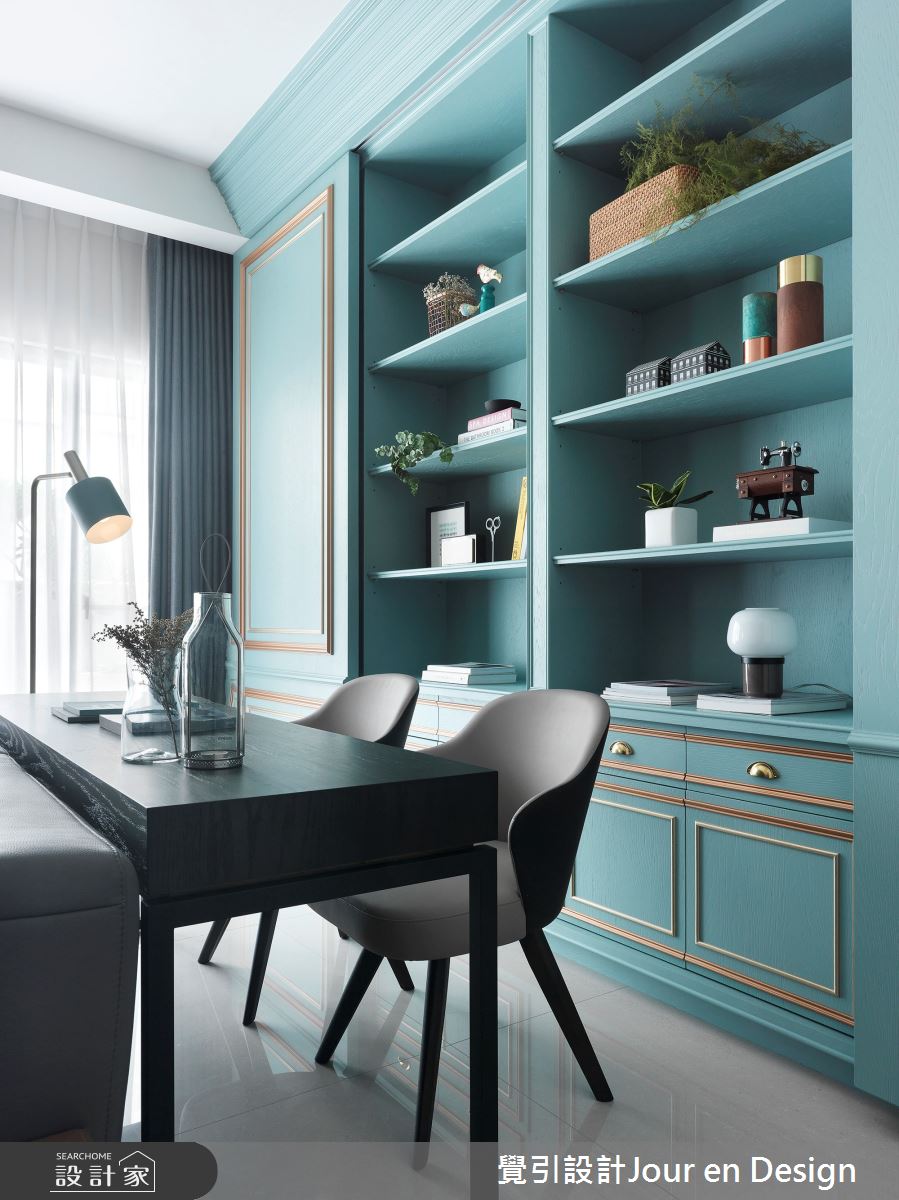 85坪新成屋(5年以下)＿現代風書房案例圖片＿覺引設計Jour en Design＿覺引_台南_靚色．寓妍之9