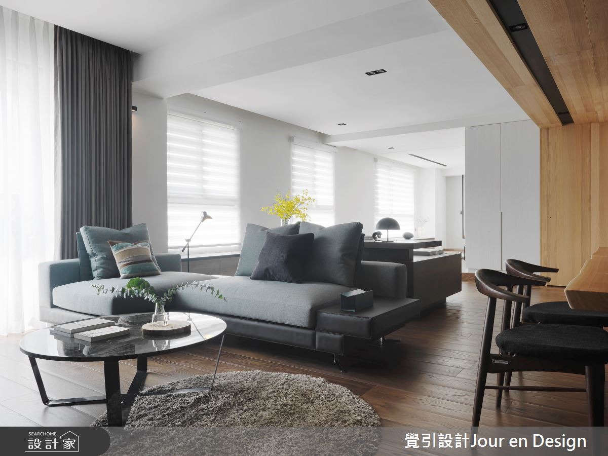35坪新成屋(5年以下)＿現代風客廳餐廳書房案例圖片＿覺引設計Jour en Design＿覺引_高雄_麗馥之3