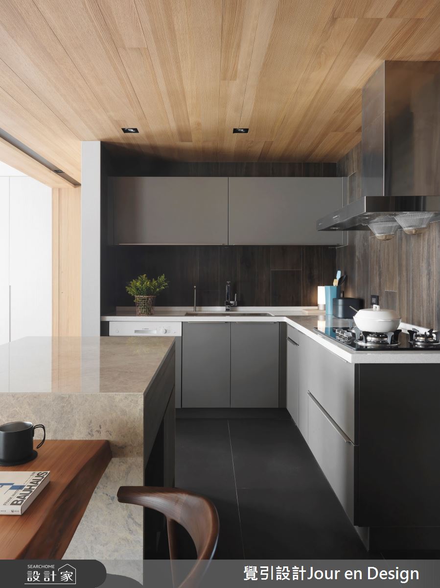 35坪新成屋(5年以下)＿現代風餐廳廚房中島案例圖片＿覺引設計Jour en Design＿覺引_高雄_麗馥之21