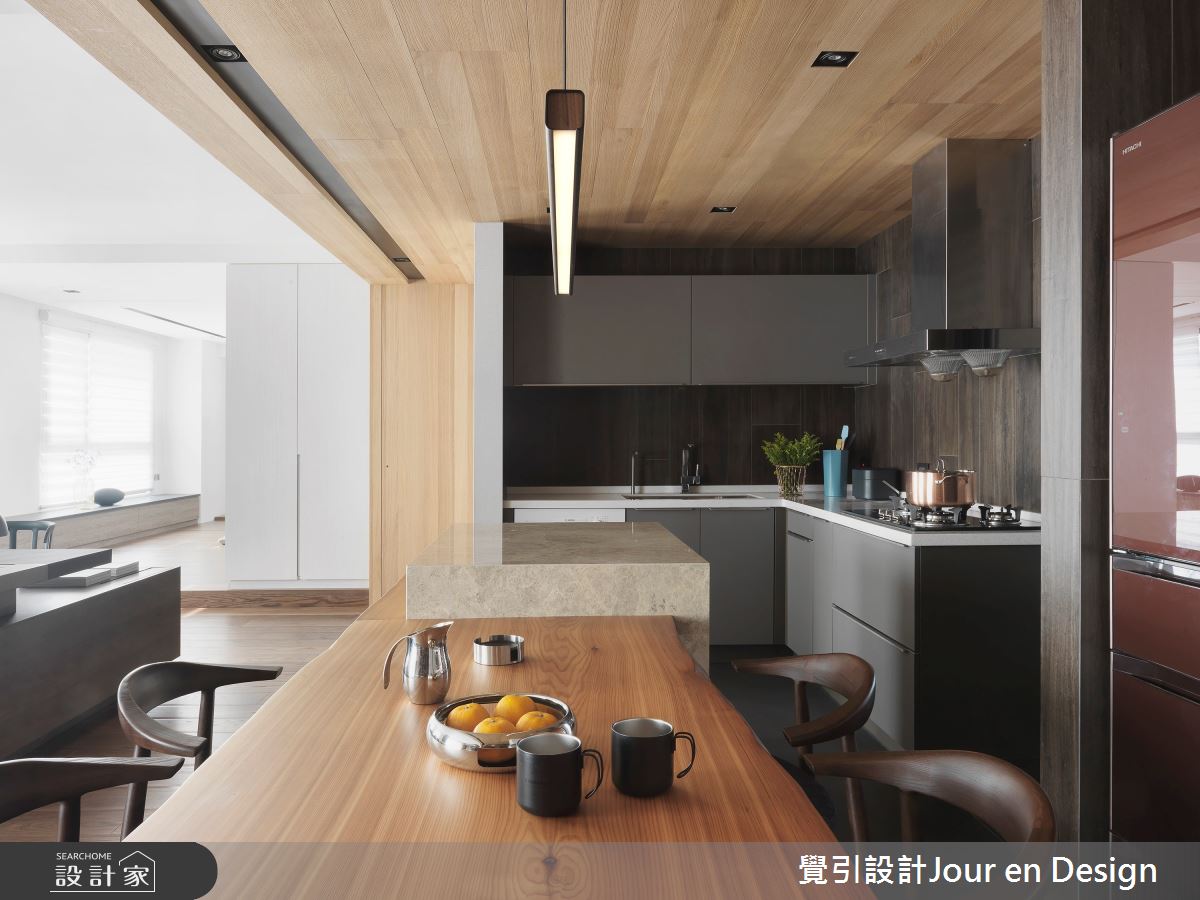 35坪新成屋(5年以下)＿現代風餐廳廚房中島案例圖片＿覺引設計Jour en Design＿覺引_高雄_麗馥之20