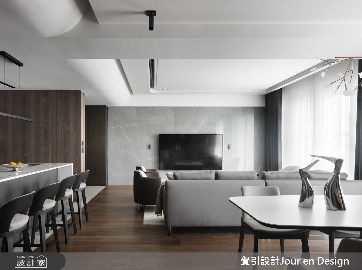 50坪中古屋(5~15年)＿現代風客廳餐廳吧檯中島案例圖片＿覺引設計Jour en Design＿覺引_台北_樂想人生之17