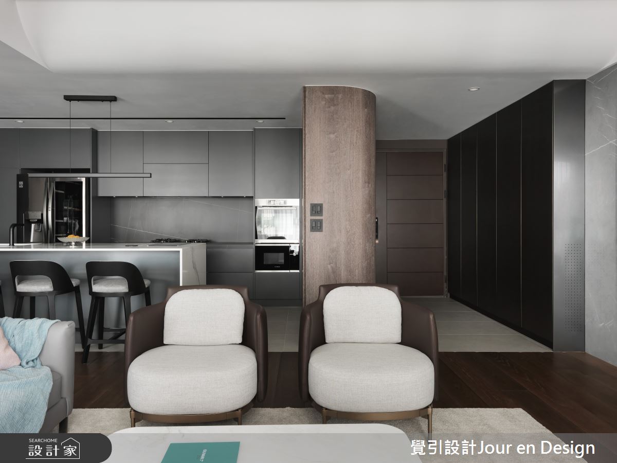 50坪中古屋(5~15年)＿現代風玄關客廳廚房吧檯中島案例圖片＿覺引設計Jour en Design＿覺引_台北_樂想人生之8