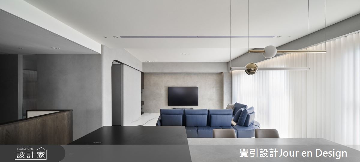 50坪毛胚屋＿現代風客廳餐廳中島案例圖片＿覺引設計Jour en Design＿覺引_高雄_國王傳奇之19