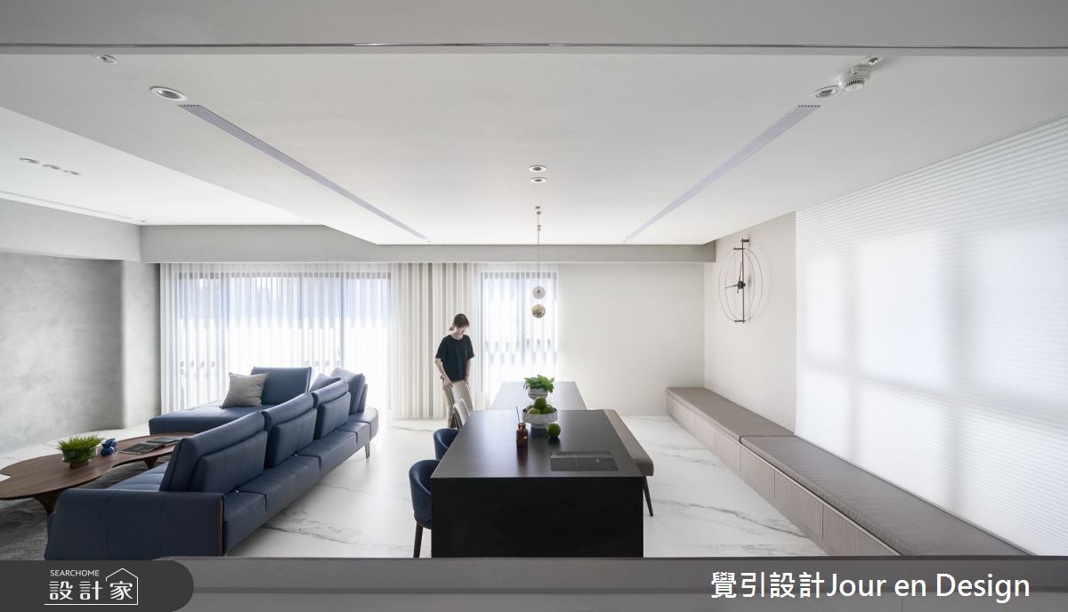 50坪毛胚屋＿現代風客廳餐廳臥榻中島案例圖片＿覺引設計Jour en Design＿覺引_高雄_國王傳奇之25