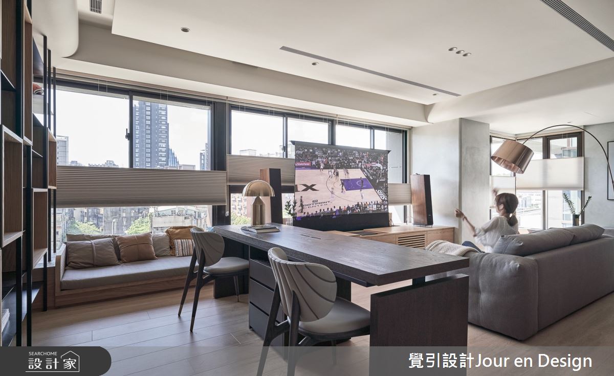 45坪新古屋(10年以下)＿現代風客廳書房臥榻案例圖片＿覺引設計Jour en Design＿覺引_台北_大同璽苑之11