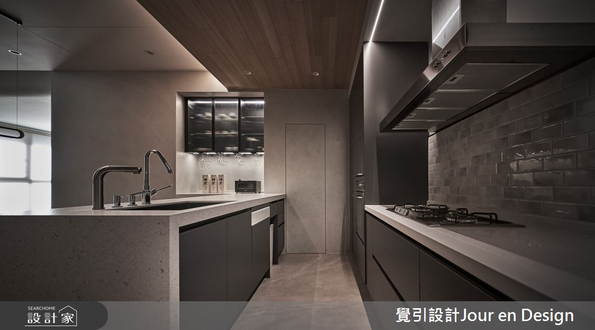 45坪新古屋(10年以下)＿現代風廚房中島案例圖片＿覺引設計Jour en Design＿覺引_台北_大同璽苑之34