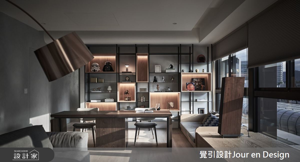 45坪新古屋(10年以下)＿現代風客廳書房臥榻案例圖片＿覺引設計Jour en Design＿覺引_台北_大同璽苑之36