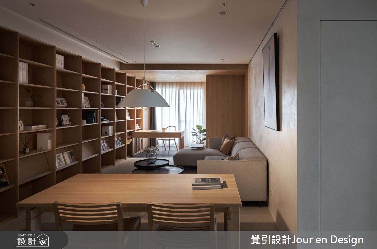 32坪新成屋(5年以下)＿現代風客廳餐廳書房案例圖片＿覺引設計Jour en Design＿覺引_台南_愛書人天堂的住所之10