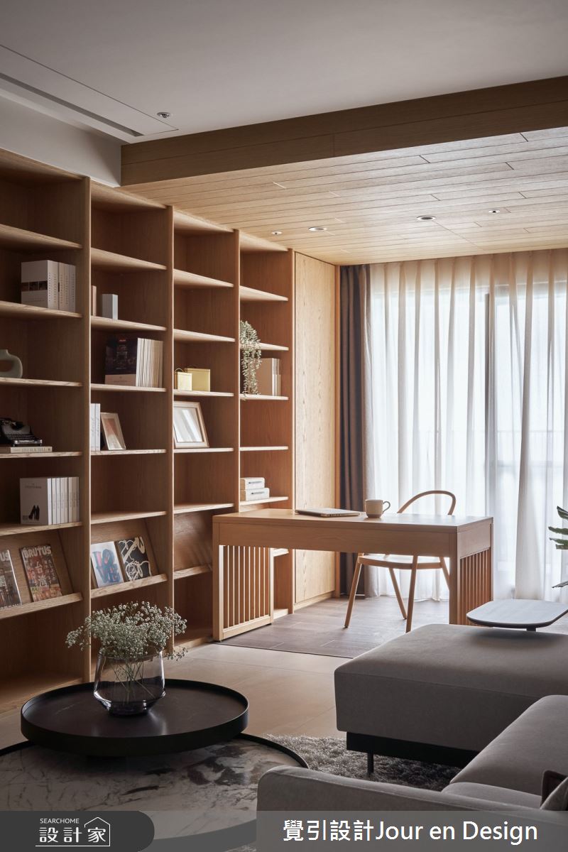 32坪新成屋(5年以下)＿現代風客廳書房案例圖片＿覺引設計Jour en Design＿覺引_台南_愛書人天堂的住所之14