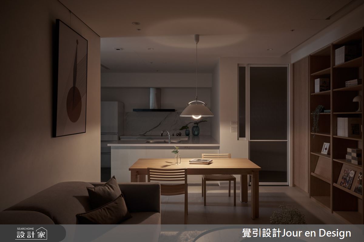 32坪新成屋(5年以下)＿現代風客廳餐廳廚房中島案例圖片＿覺引設計Jour en Design＿覺引_台南_愛書人天堂的住所之24