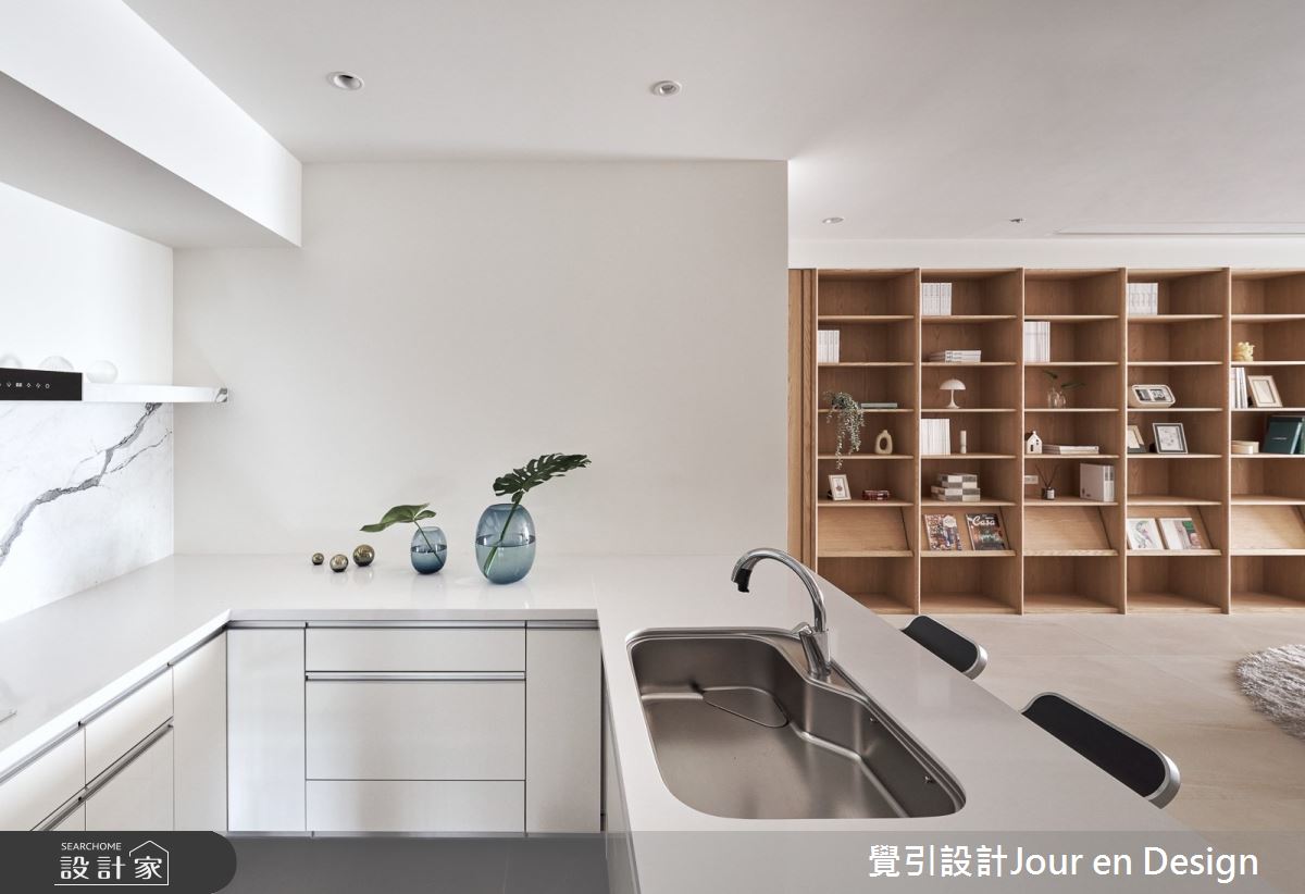 32坪新成屋(5年以下)＿現代風廚房中島案例圖片＿覺引設計Jour en Design＿覺引_台南_愛書人天堂的住所之27