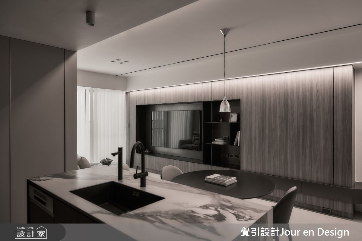 23坪新成屋(5年以下)＿現代風客廳餐廳中島案例圖片＿覺引設計Jour en Design＿覺引_美術白天鵝之19