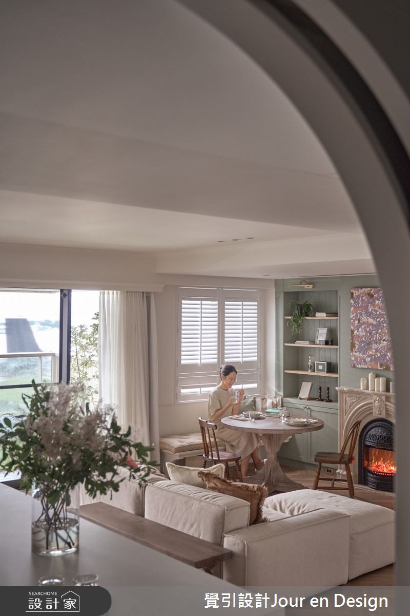 30坪新成屋(5年以下)＿英式風客廳餐廳中島案例圖片＿覺引設計Jour en Design＿覺引_英式茶韻之19