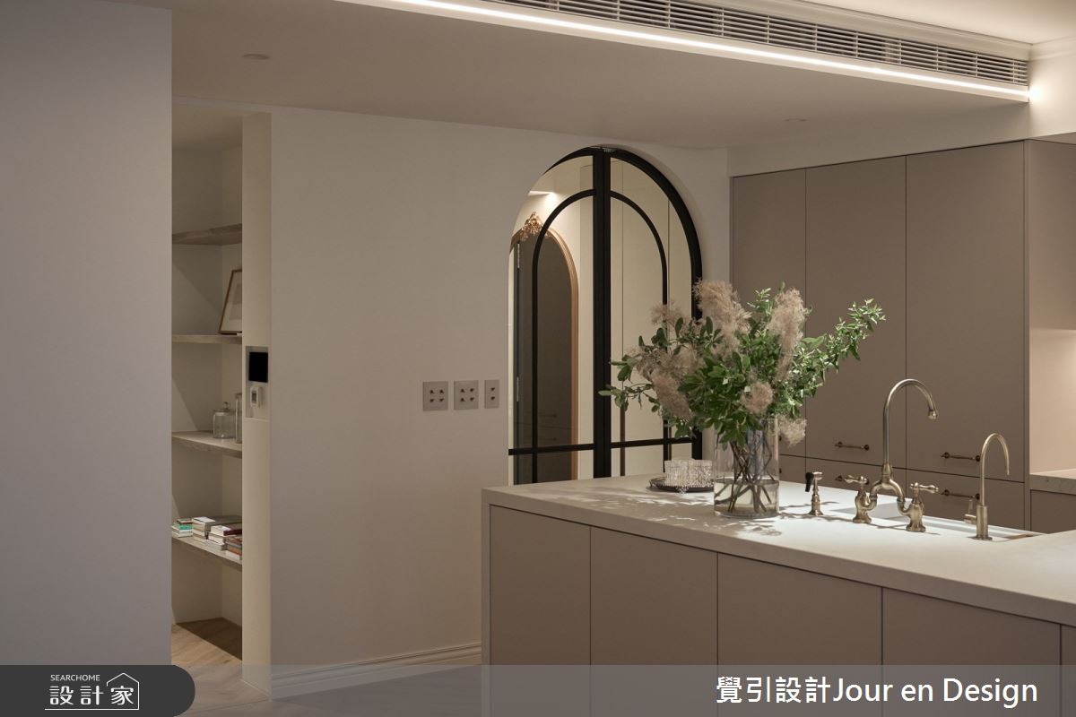 30坪新成屋(5年以下)＿英式風餐廳中島案例圖片＿覺引設計Jour en Design＿覺引_英式茶韻之30