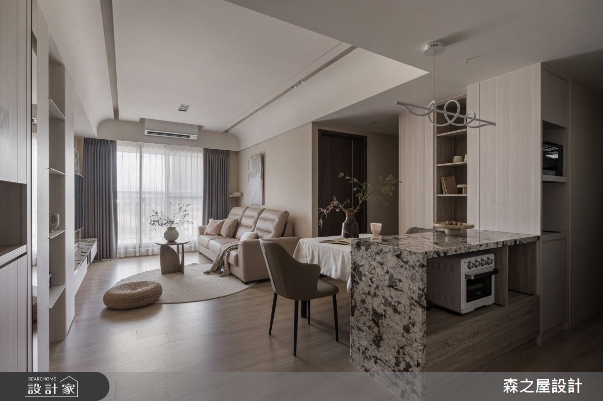 20坪新成屋(5年以下)＿混搭風客廳餐廳中島案例圖片＿森之屋室內設計＿森之屋_自然拾光之4