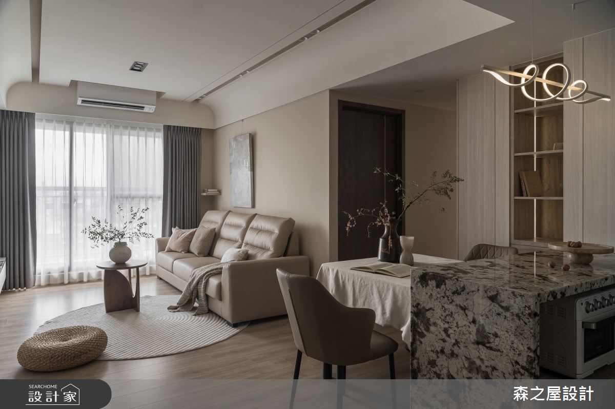 20坪新成屋(5年以下)＿混搭風客廳餐廳中島案例圖片＿森之屋室內設計＿森之屋_自然拾光之6