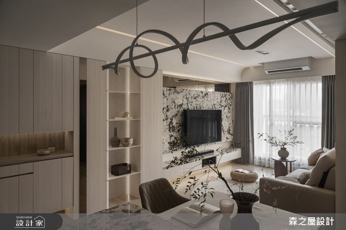 20坪新成屋(5年以下)＿混搭風客廳餐廳中島案例圖片＿森之屋室內設計＿森之屋_自然拾光之10