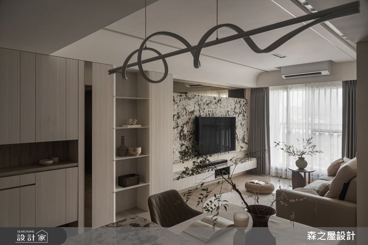 20坪新成屋(5年以下)＿混搭風客廳餐廳中島案例圖片＿森之屋室內設計＿森之屋_自然拾光之8