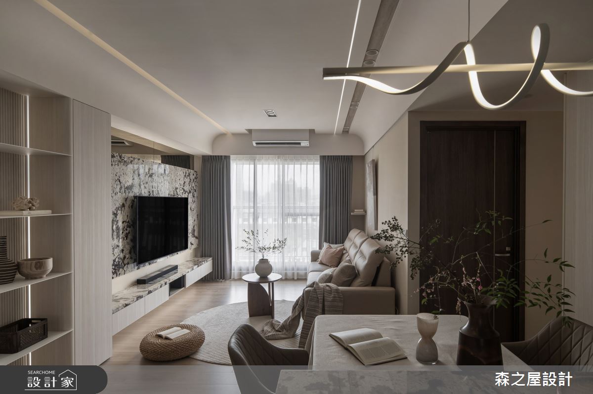 20坪新成屋(5年以下)＿混搭風客廳餐廳中島案例圖片＿森之屋室內設計＿森之屋_自然拾光之11