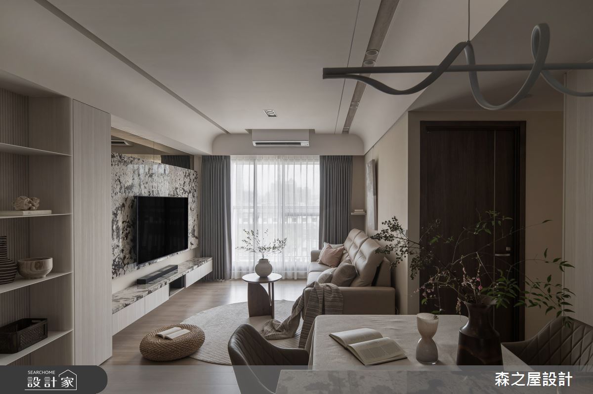 20坪新成屋(5年以下)＿混搭風客廳餐廳中島案例圖片＿森之屋室內設計＿森之屋_自然拾光之9