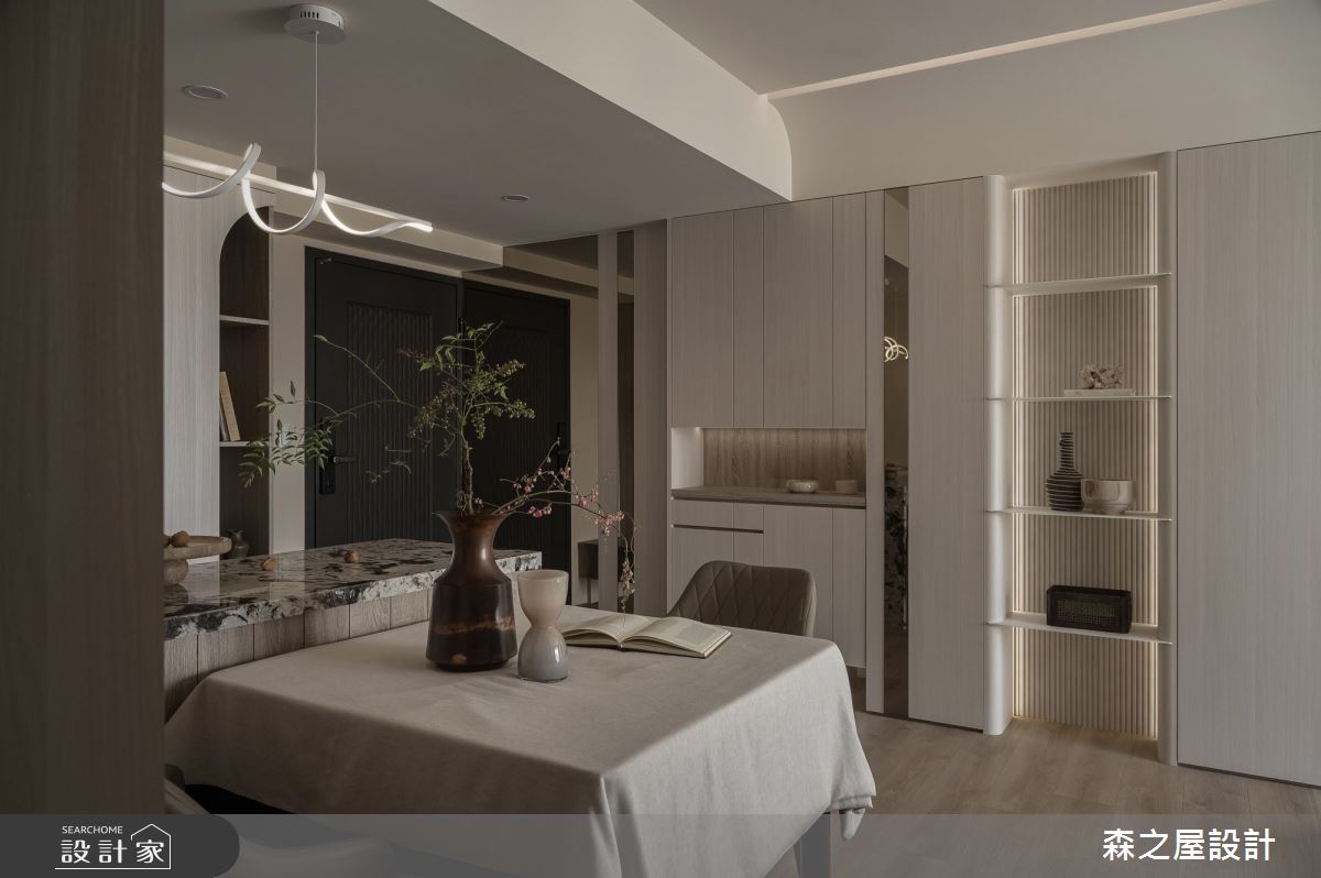 20坪新成屋(5年以下)＿混搭風玄關餐廳中島案例圖片＿森之屋室內設計＿森之屋_自然拾光之15