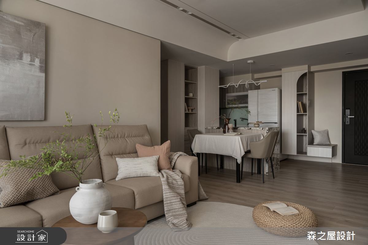 20坪新成屋(5年以下)＿混搭風玄關客廳餐廳廚房中島案例圖片＿森之屋室內設計＿森之屋_自然拾光之36