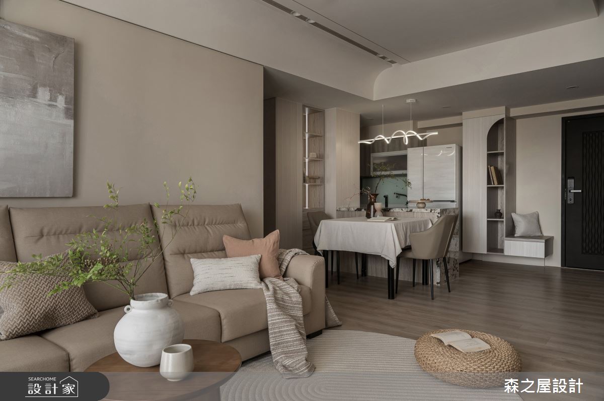 20坪新成屋(5年以下)＿混搭風玄關客廳餐廳廚房中島案例圖片＿森之屋室內設計＿森之屋_自然拾光之3542