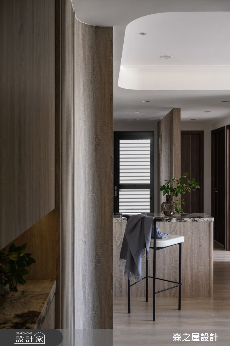 16坪新成屋(5年以下)＿混搭風玄關餐廳吧檯中島案例圖片＿森之屋室內設計＿森之屋_恬靜映石之2