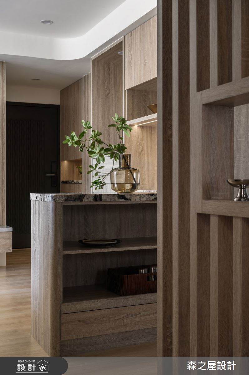 16坪新成屋(5年以下)＿混搭風玄關餐廳吧檯中島案例圖片＿森之屋室內設計＿森之屋_恬靜映石之16