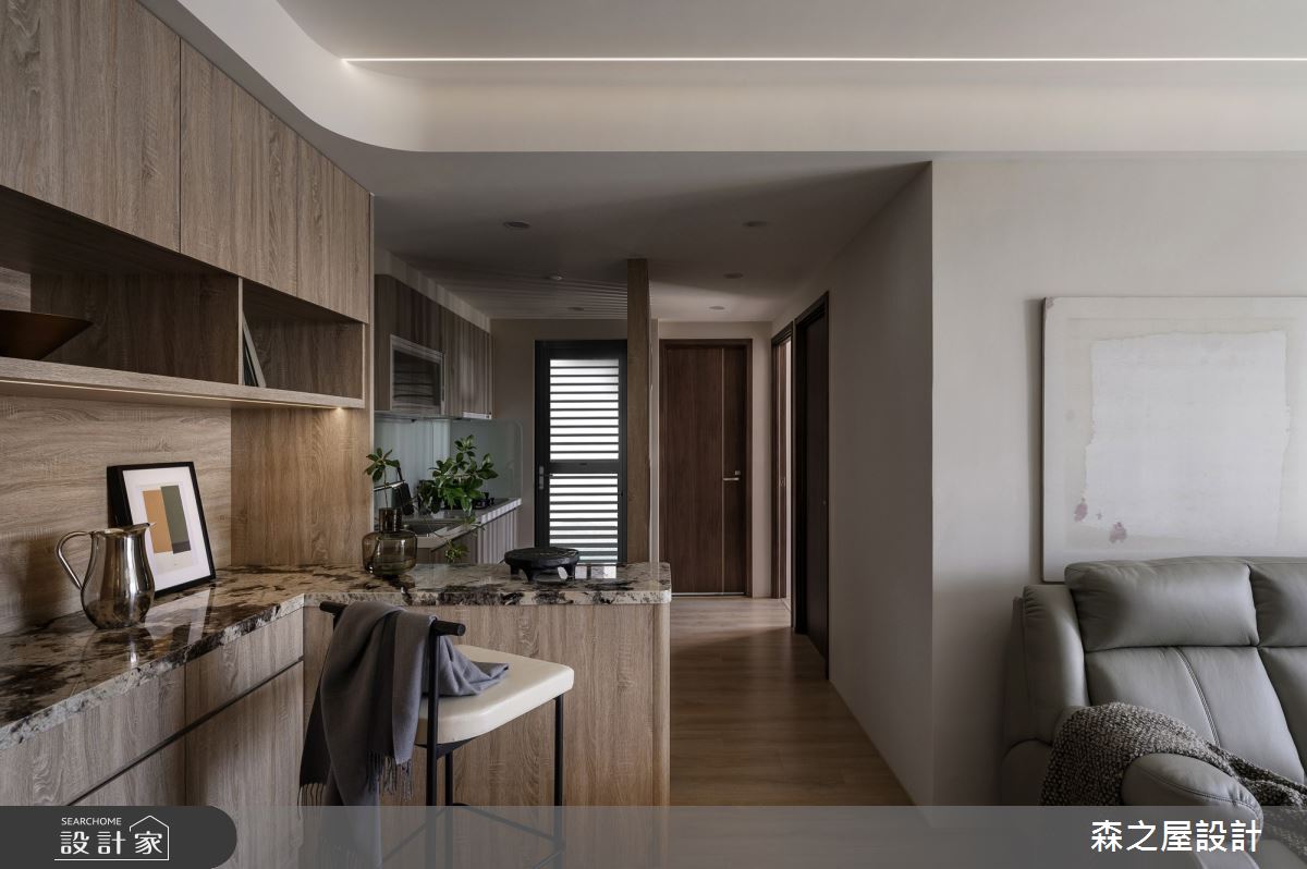 16坪新成屋(5年以下)＿混搭風客廳餐廳廚房吧檯中島案例圖片＿森之屋室內設計＿森之屋_恬靜映石之5