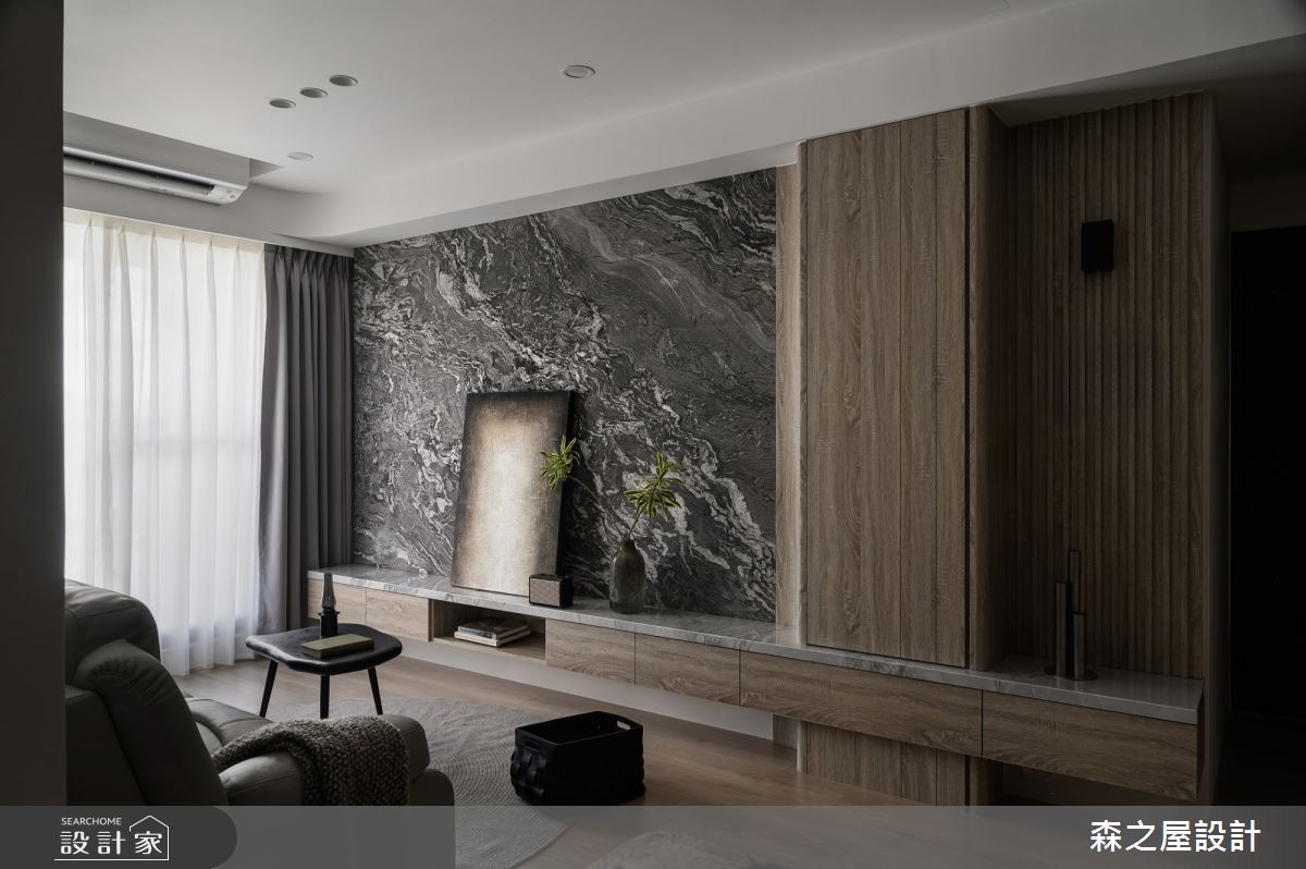 16坪新成屋(5年以下)＿混搭風客廳案例圖片＿森之屋室內設計＿森之屋_恬靜映石之11