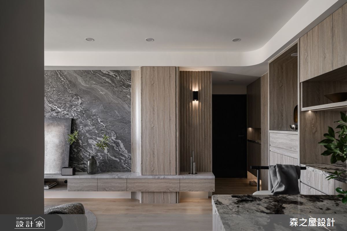 16坪新成屋(5年以下)＿混搭風玄關客廳餐廳吧檯中島案例圖片＿森之屋室內設計＿森之屋_恬靜映石之13