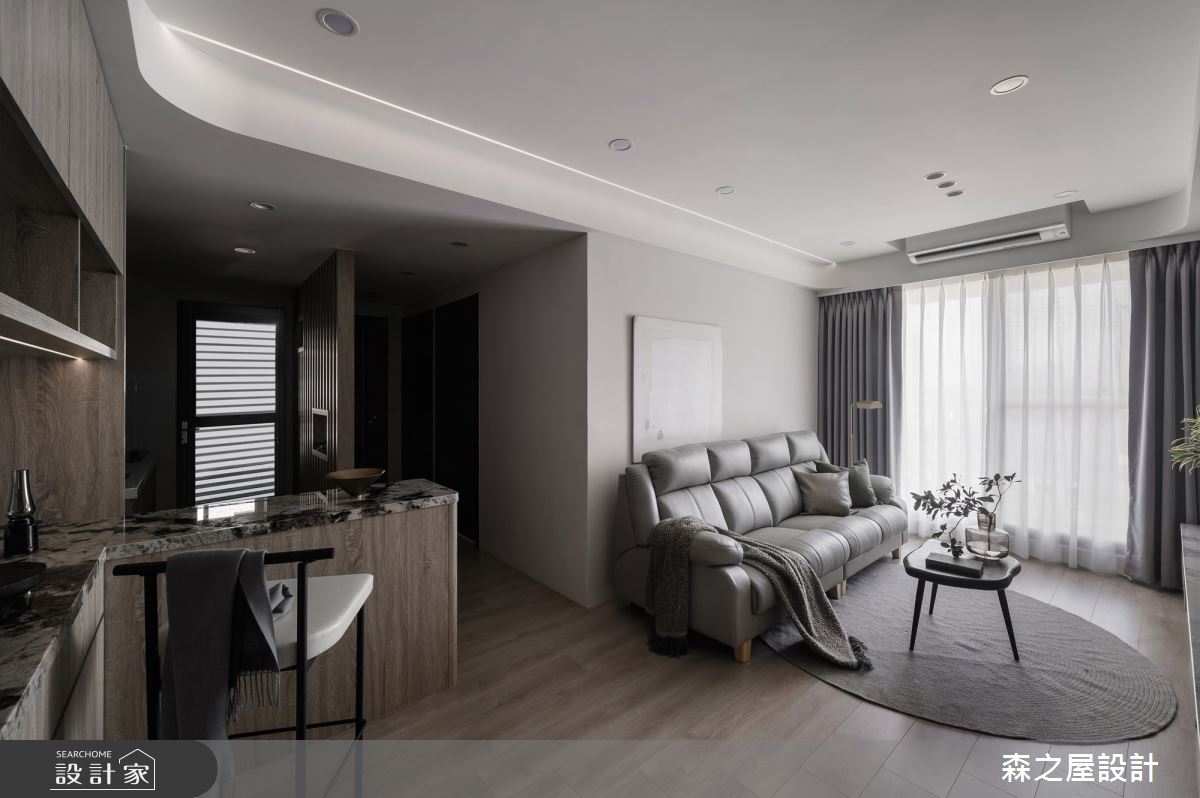 16坪新成屋(5年以下)＿混搭風客廳餐廳廚房吧檯中島案例圖片＿森之屋室內設計＿森之屋_恬靜映石之6