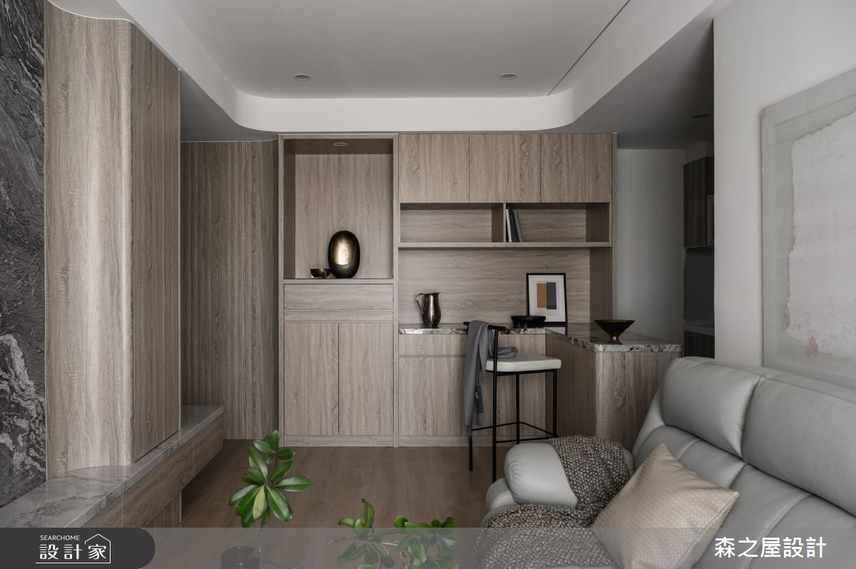 16坪新成屋(5年以下)＿混搭風客廳餐廳吧檯中島案例圖片＿森之屋室內設計＿森之屋_恬靜映石之20