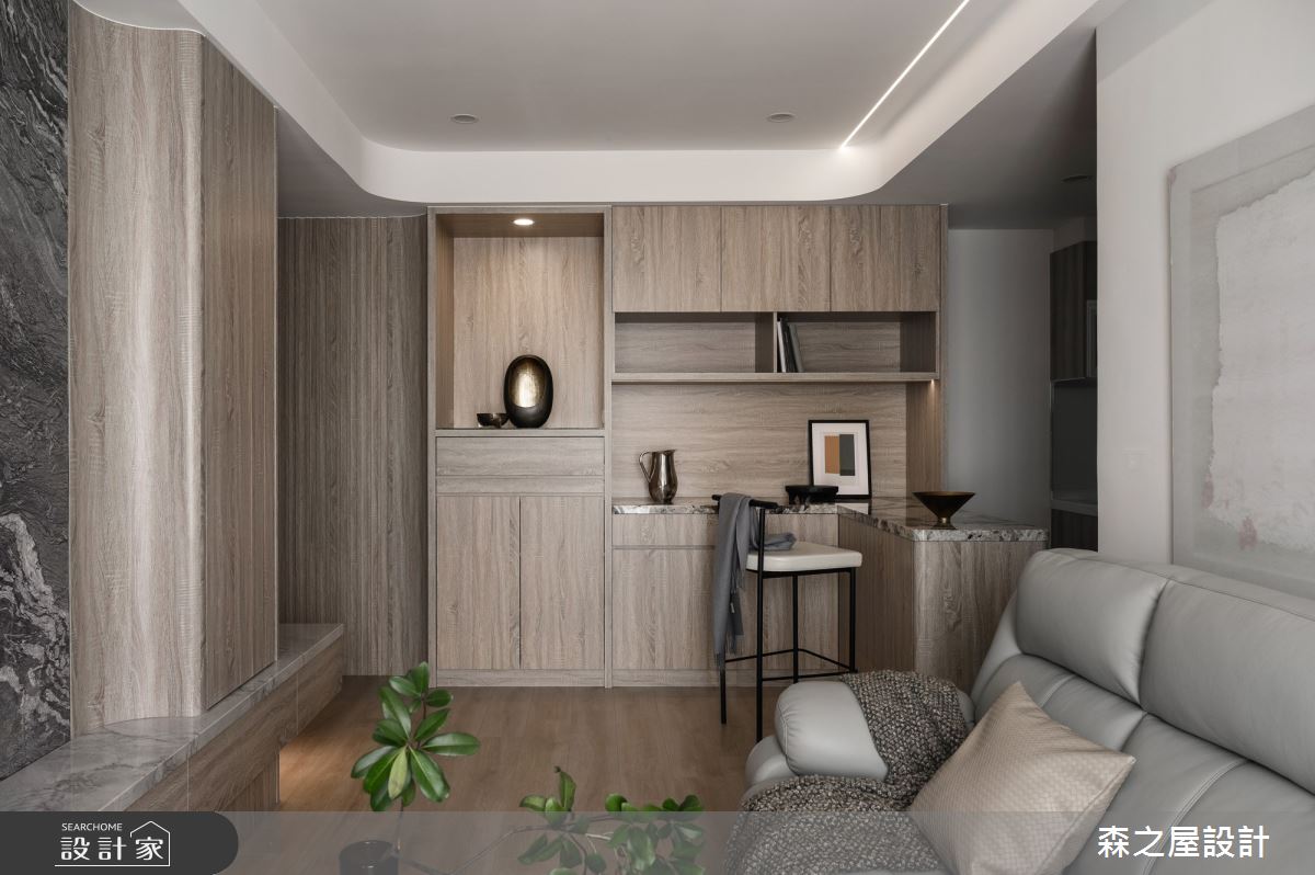 16坪新成屋(5年以下)＿混搭風客廳餐廳吧檯中島案例圖片＿森之屋室內設計＿森之屋_恬靜映石之21