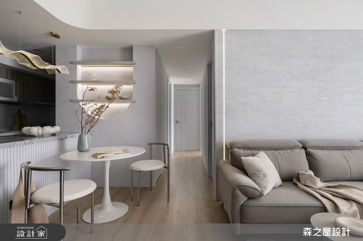 20坪新成屋(5年以下)＿現代風客廳餐廳吧檯中島案例圖片＿森之屋室內設計＿森之屋_光影石語之26