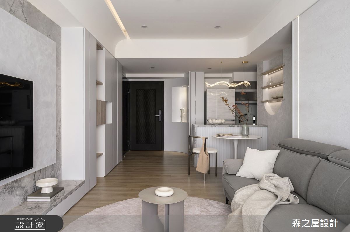 20坪新成屋(5年以下)＿現代風玄關客廳餐廳廚房吧檯中島案例圖片＿森之屋室內設計＿森之屋_光影石語之27