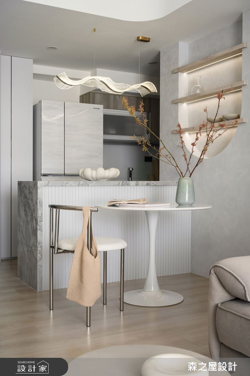 20坪新成屋(5年以下)＿現代風客廳餐廳廚房吧檯中島案例圖片＿森之屋室內設計＿森之屋_光影石語之29