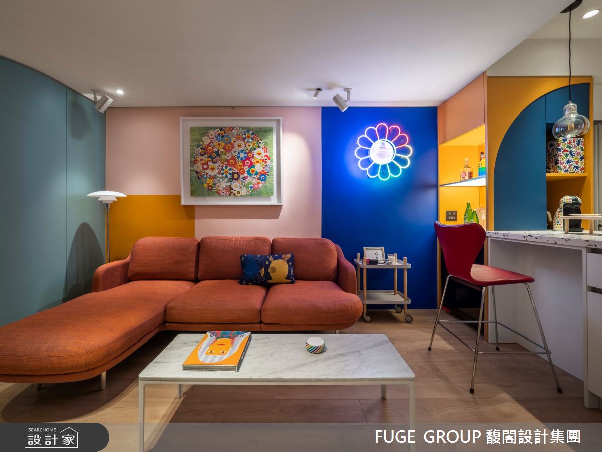 26坪老屋(16~30年)＿混搭風客廳案例圖片＿FUGE GROUP 馥閣設計集團＿馥閣_夏的魔幻 HSIA PSYCHEDELICO之1