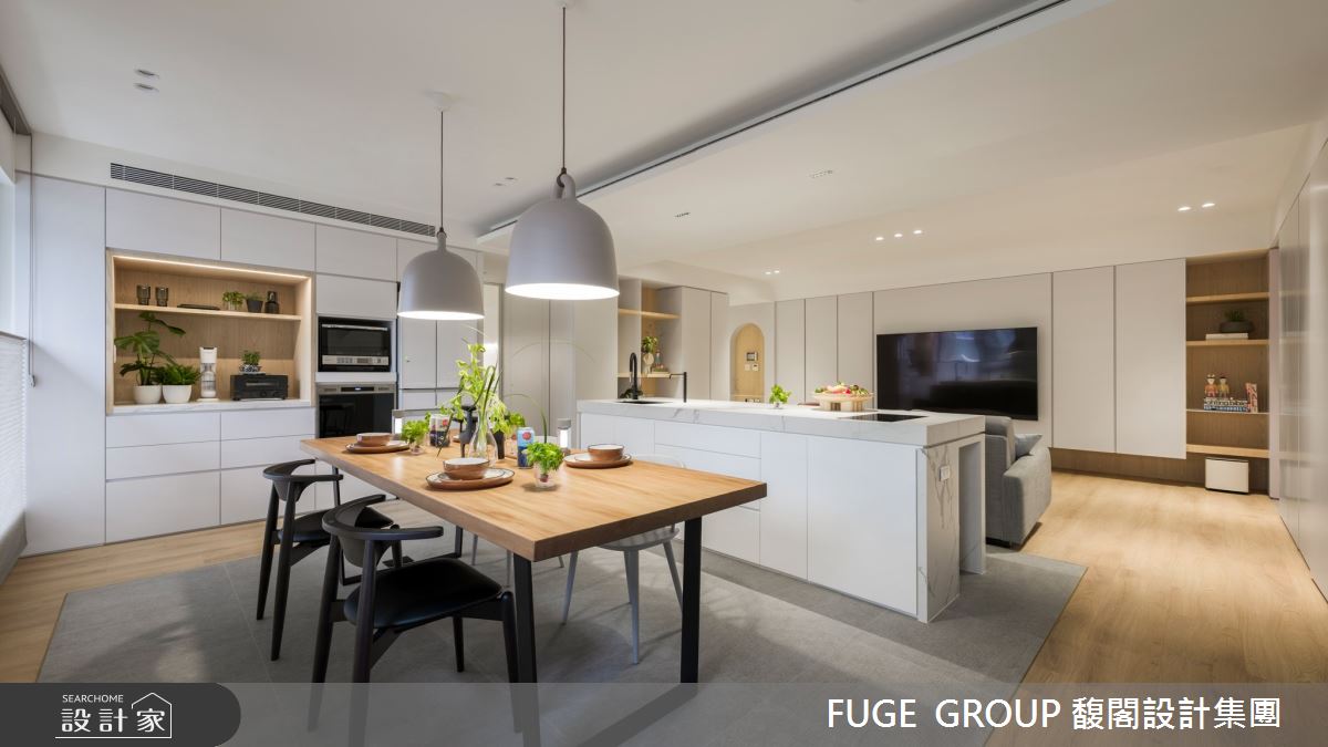 37坪新成屋(5年以下)＿現代風客廳餐廳中島案例圖片＿FUGE GROUP 馥閣設計集團＿馥閣_Closer之2
