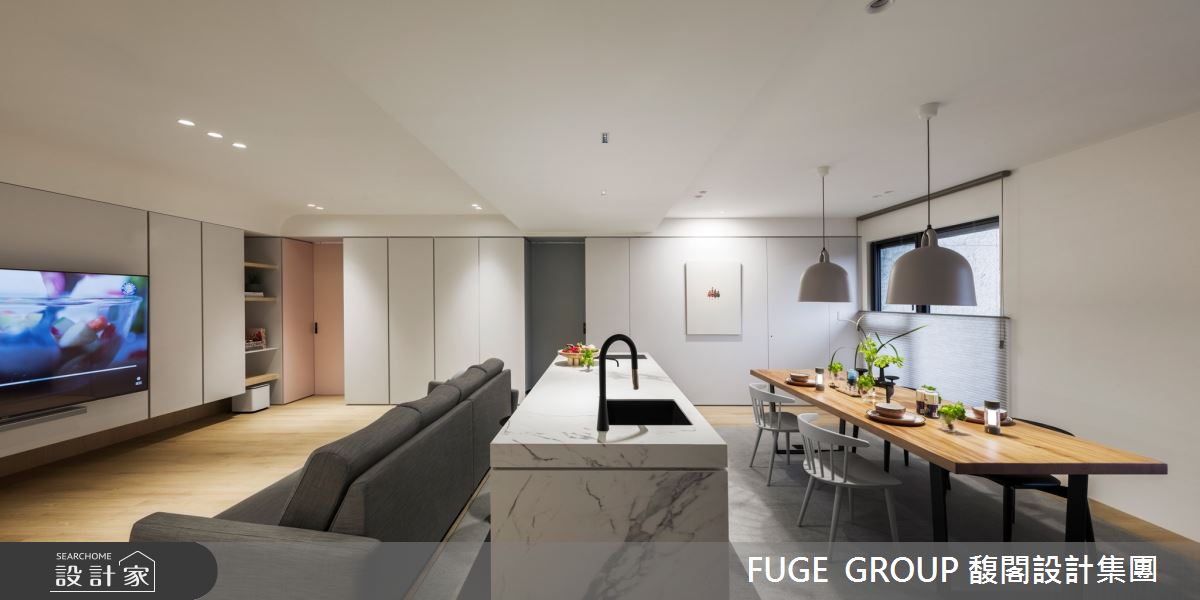 37坪新成屋(5年以下)＿現代風客廳餐廳中島案例圖片＿FUGE GROUP 馥閣設計集團＿馥閣_Closer之6