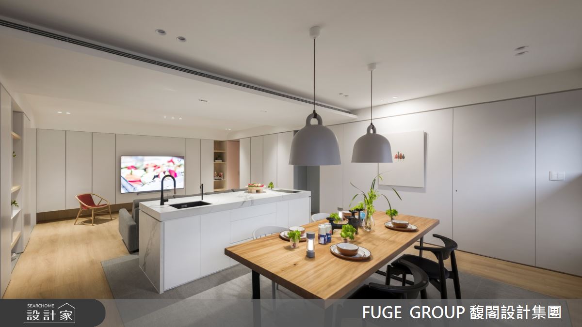 37坪新成屋(5年以下)＿現代風客廳餐廳中島案例圖片＿FUGE GROUP 馥閣設計集團＿馥閣_Closer之7